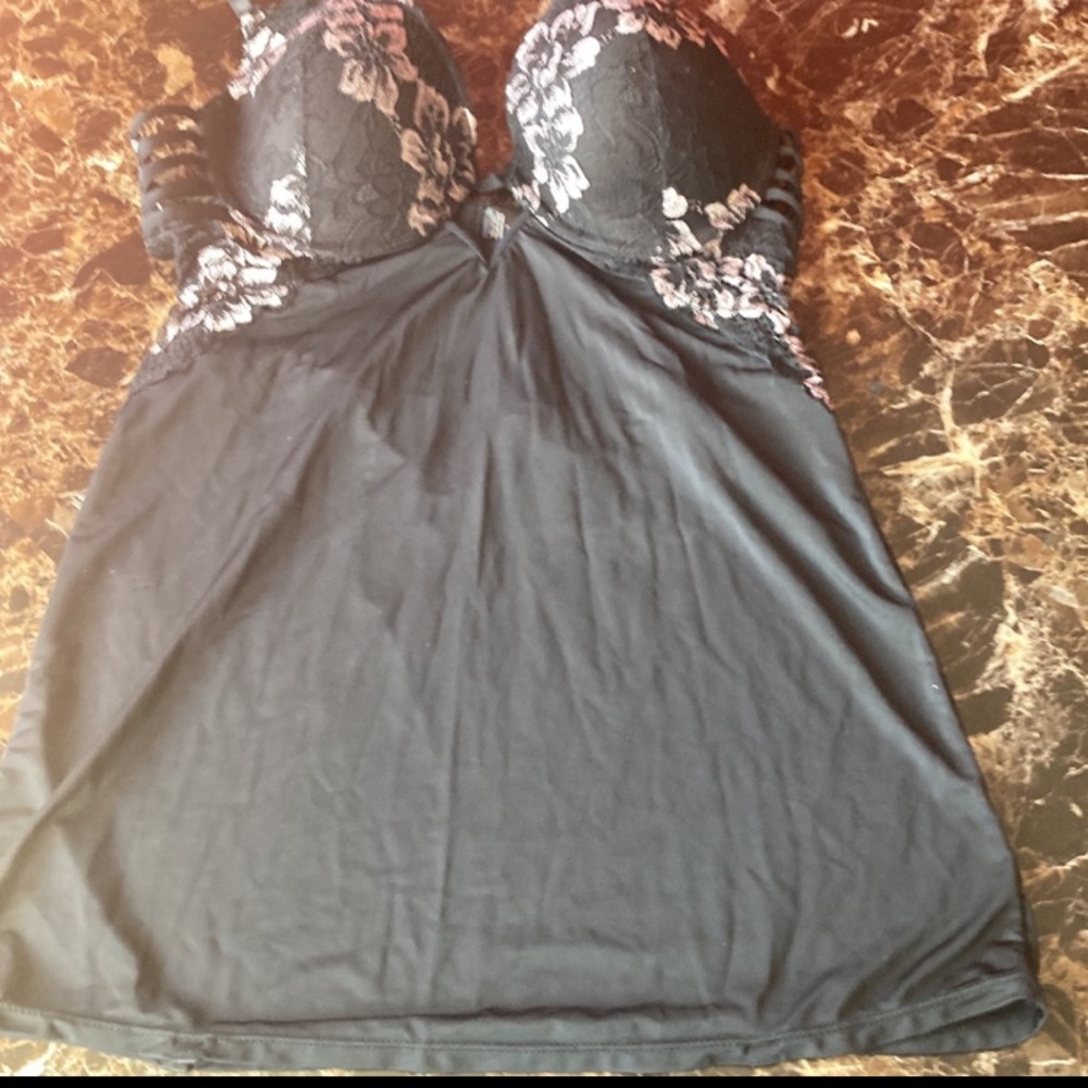 Black bra top Short  black dress. Intimate wear